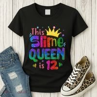 12 Year Old Gift This Slime Queen Is 12th Birthday N Women's T-Shirt thumb 3