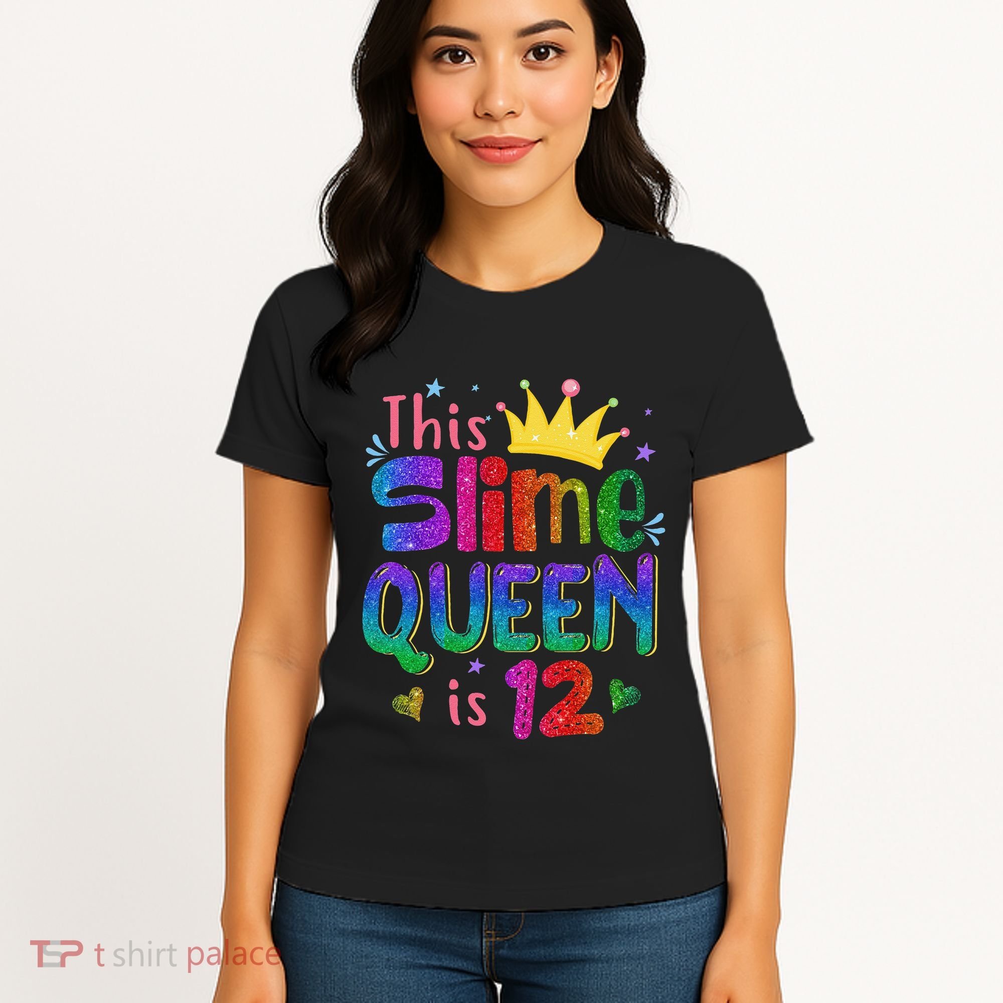 12 Year Old Gift This Slime Queen Is 12th Birthday N Women's T-Shirt