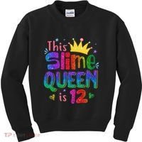 12 Year Old Gift This Slime Queen Is 12th Birthday N Kids Sweatshirt thumb 0