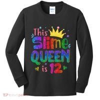 12 Year Old Gift This Slime Queen Is 12th Birthday N Kids Long Sleeve Shirt thumb 0