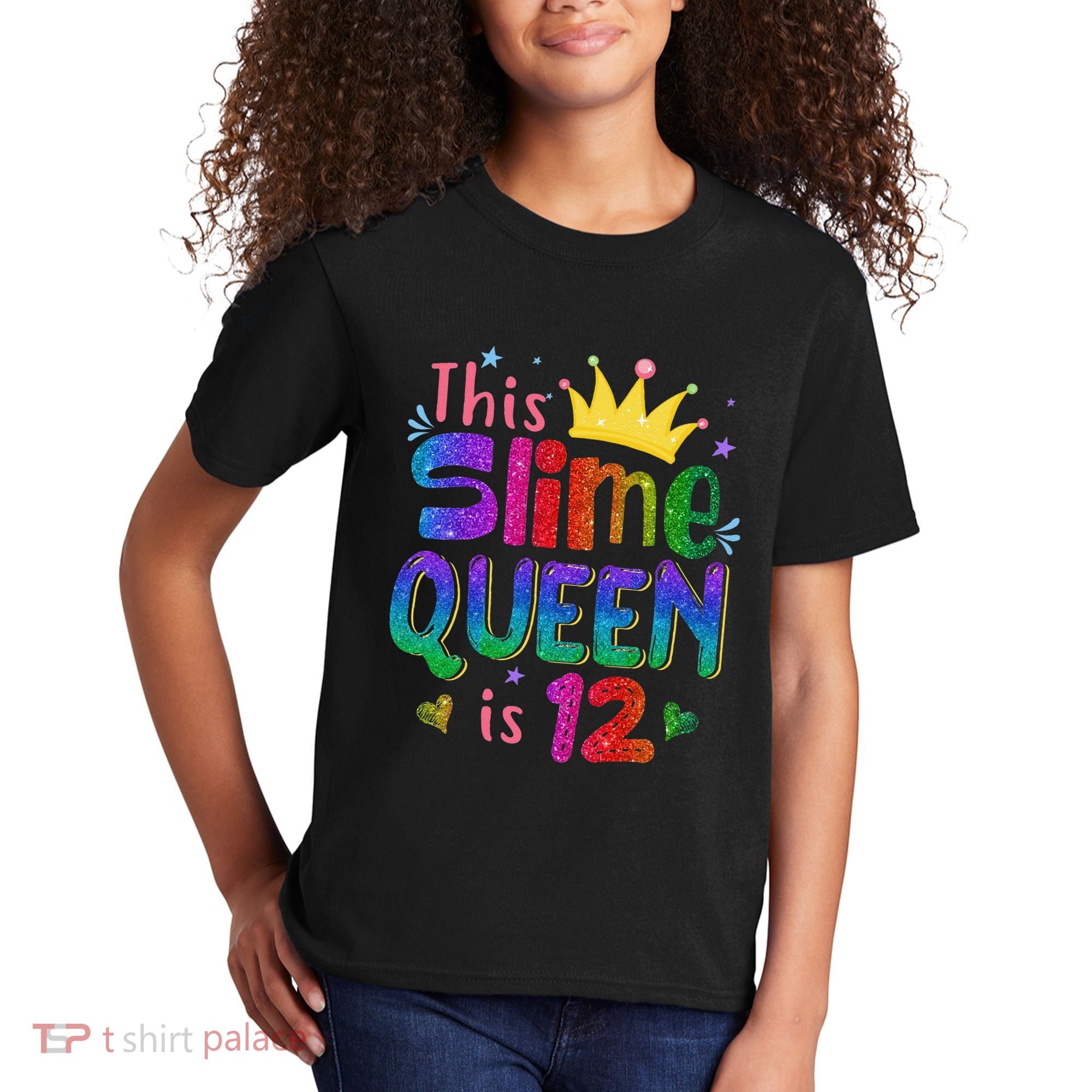 12 Year Old Gift This Slime Queen Is 12th Birthday N Kids T-Shirt