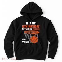 12 Year Old Happy 12th Birthday Basketball 12th Birthday Hoodie thumb 0