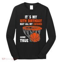 12 Year Old Happy 12th Birthday Basketball 12th Birthday Long Sleeve Shirt thumb 0