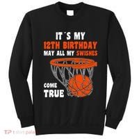 12 Year Old Happy 12th Birthday Basketball 12th Birthday Sweatshirt thumb 0