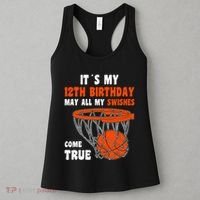 12 Year Old Happy 12th Birthday Basketball 12th Birthday Women's Tank Top thumb 3