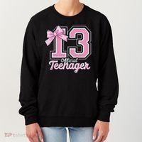 13 Year Old Coquette Bow Nager 13th Birthday Women's Sweatshirt thumb 0