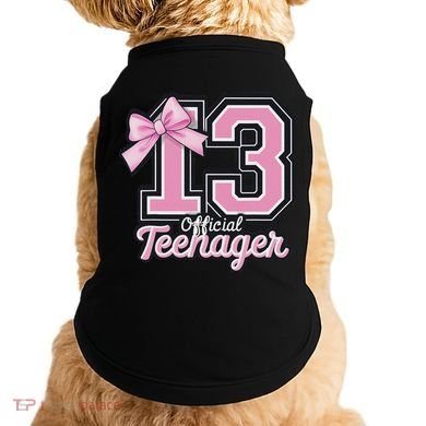 13 Year Old Coquette Bow Nager 13th Birthday Doggie Tank