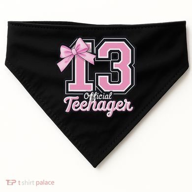 13 Year Old Coquette Bow Nager 13th Birthday USA-Made Doggie Bandana