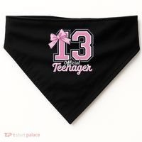 13 Year Old Coquette Bow Nager 13th Birthday USA-Made Doggie Bandana thumb 0