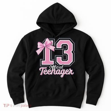 13 Year Old Coquette Bow Nager 13th Birthday Hoodie