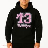 13 Year Old Coquette Bow Nager 13th Birthday Hoodie thumb 2
