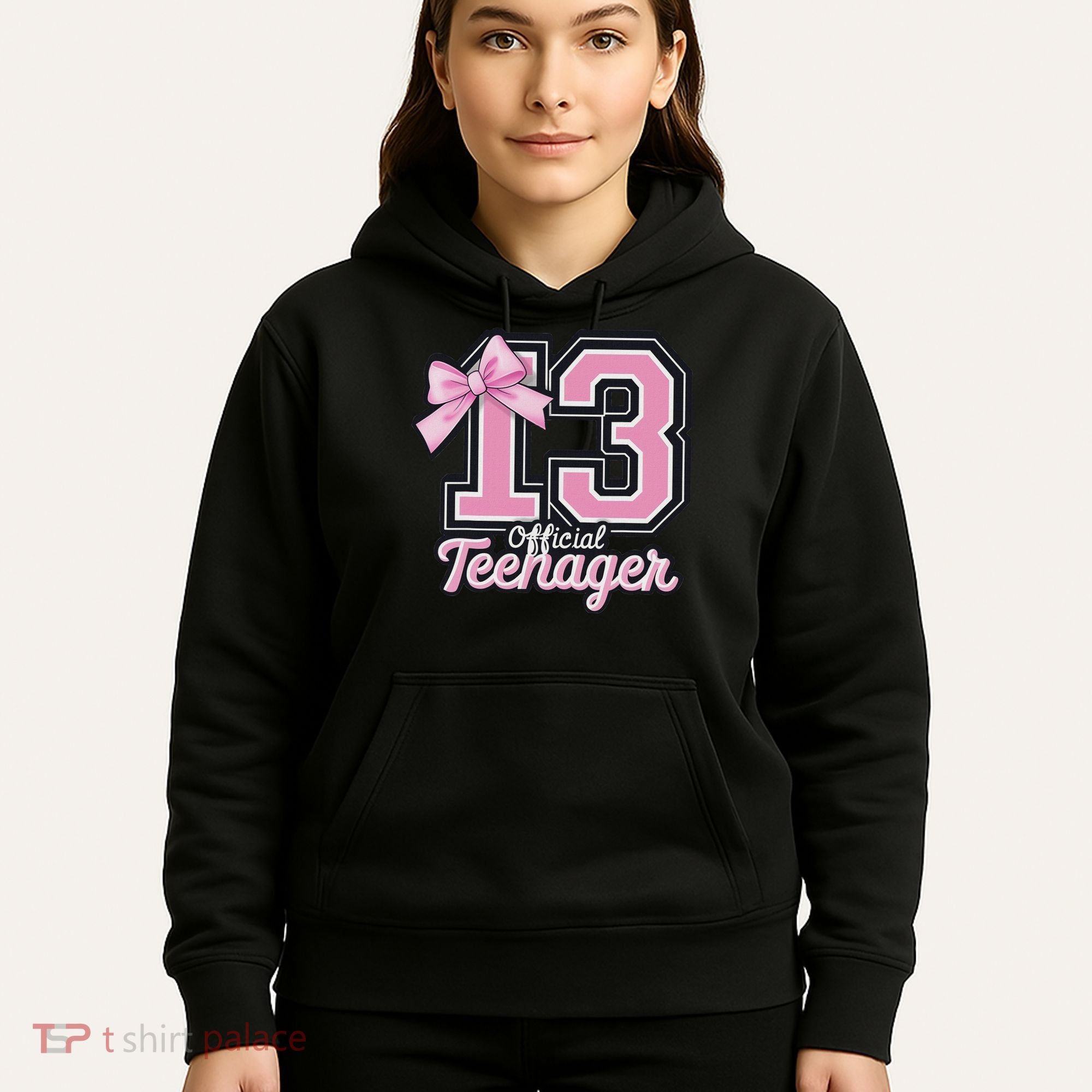 13 Year Old Coquette Bow Nager 13th Birthday Hoodie