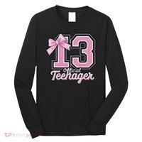 13 Year Old Coquette Bow Nager 13th Birthday Long Sleeve Shirt thumb 0
