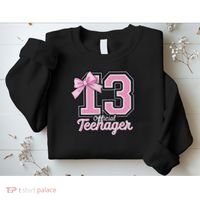 13 Year Old Coquette Bow Nager 13th Birthday Sweatshirt thumb 2