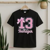 13 Year Old Coquette Bow Nager 13th Birthday T-Shirt thumb 2