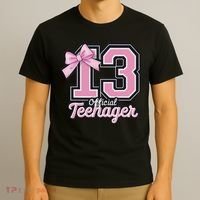 13 Year Old Coquette Bow Nager 13th Birthday T-Shirt thumb 3