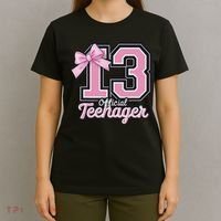 13 Year Old Coquette Bow Nager 13th Birthday T-Shirt thumb 4
