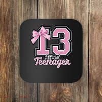 13 Year Old Coquette Bow Nager 13th Birthday Coaster thumb 0