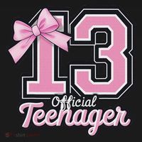 13 Year Old Coquette Bow Nager 13th Birthday Women's Hoodie thumb 2