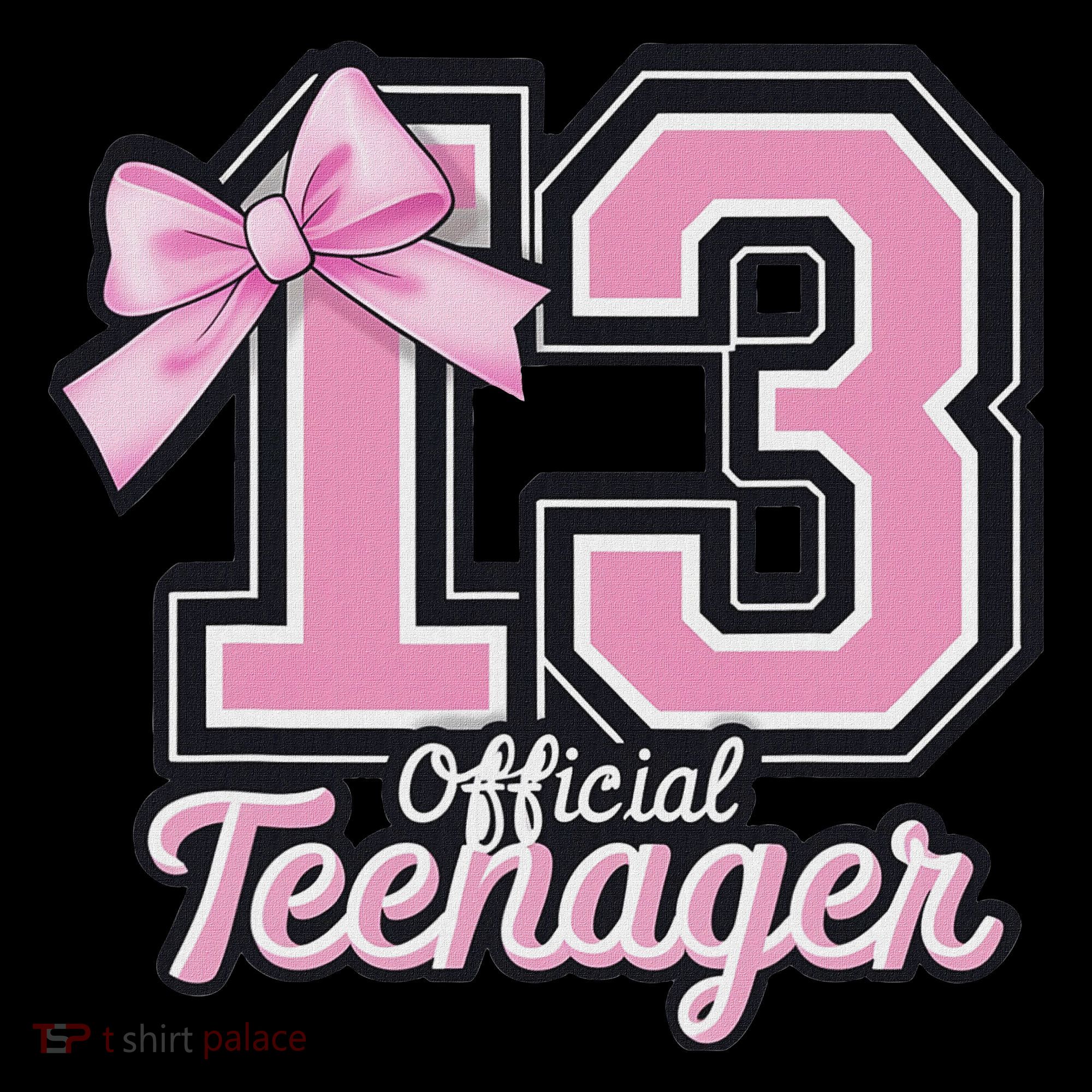 13 Year Old Coquette Bow Nager 13th Birthday Women's Hoodie
