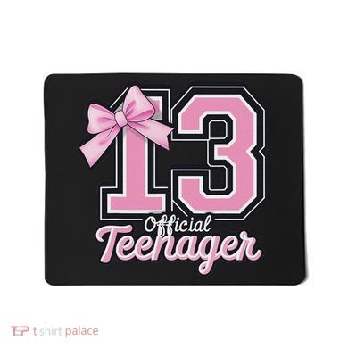 13 Year Old Coquette Bow Nager 13th Birthday Mousepad