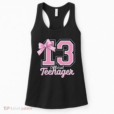 13 Year Old Coquette Bow Nager 13th Birthday Women's Tank Top