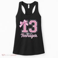 13 Year Old Coquette Bow Nager 13th Birthday Women's Tank Top thumb 0