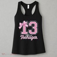 13 Year Old Coquette Bow Nager 13th Birthday Women's Tank Top thumb 3