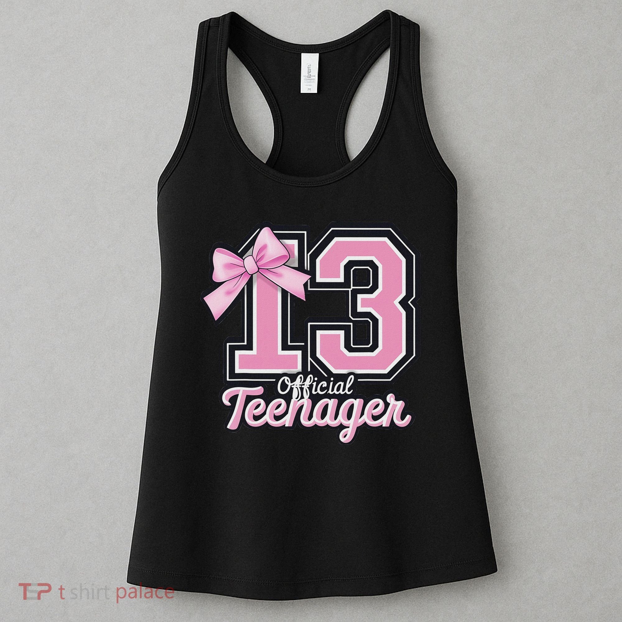 13 Year Old Coquette Bow Nager 13th Birthday Women's Tank Top