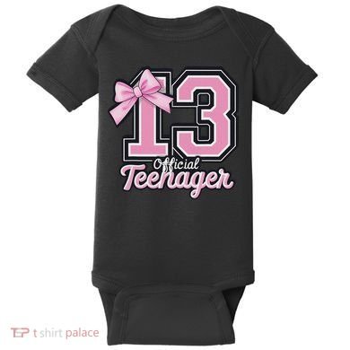 13 Year Old Coquette Bow Nager 13th Birthday Baby Bodysuit