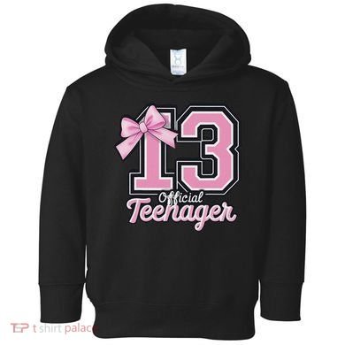 13 Year Old Coquette Bow Nager 13th Birthday Toddler Hoodie