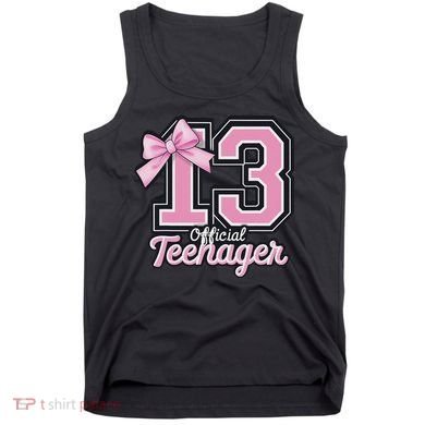 13 Year Old Coquette Bow Nager 13th Birthday Tank Top