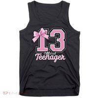 13 Year Old Coquette Bow Nager 13th Birthday Tank Top thumb 0