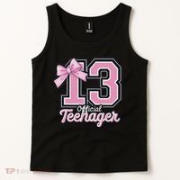 13 Year Old Coquette Bow Nager 13th Birthday Tank Top thumb 2