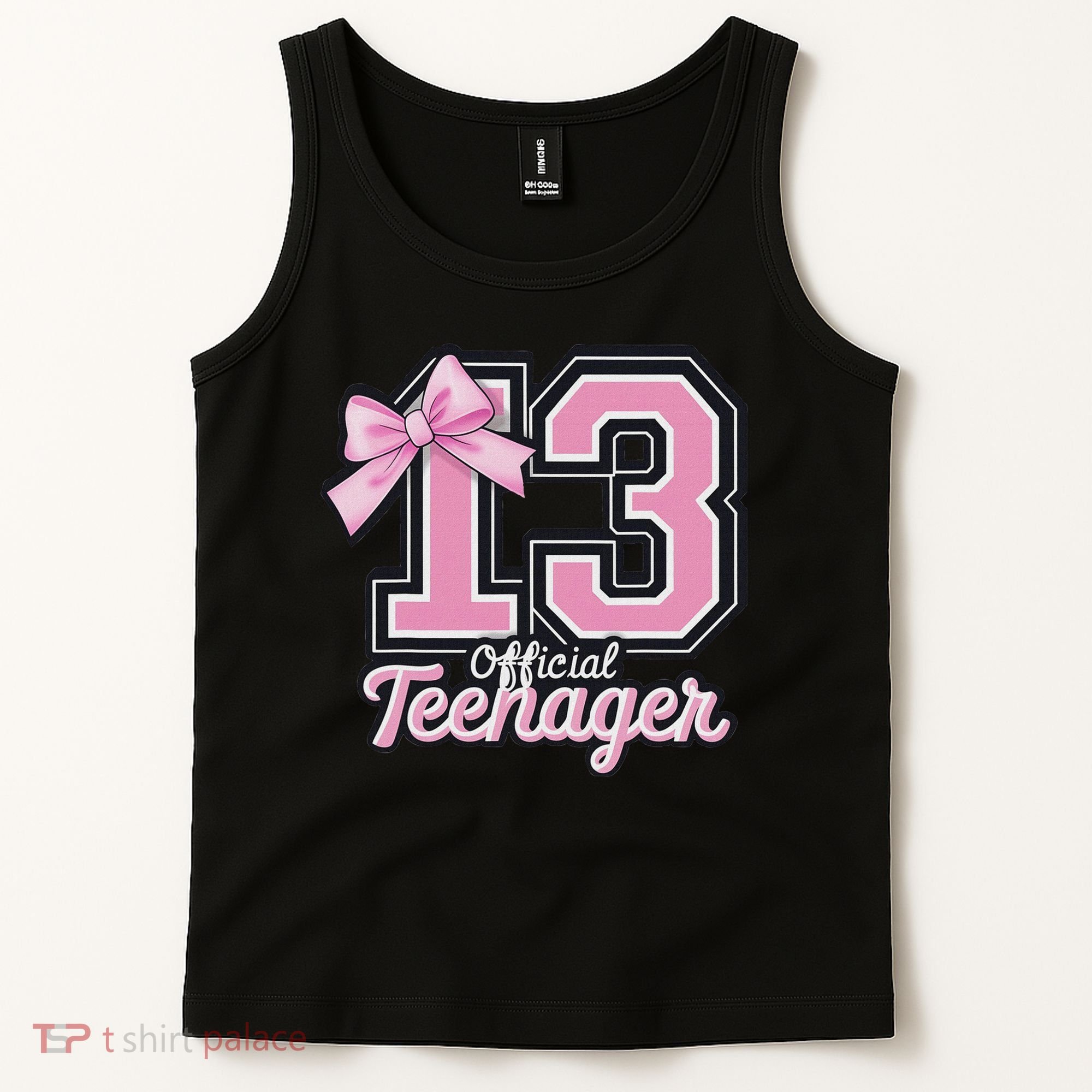 13 Year Old Coquette Bow Nager 13th Birthday Tank Top