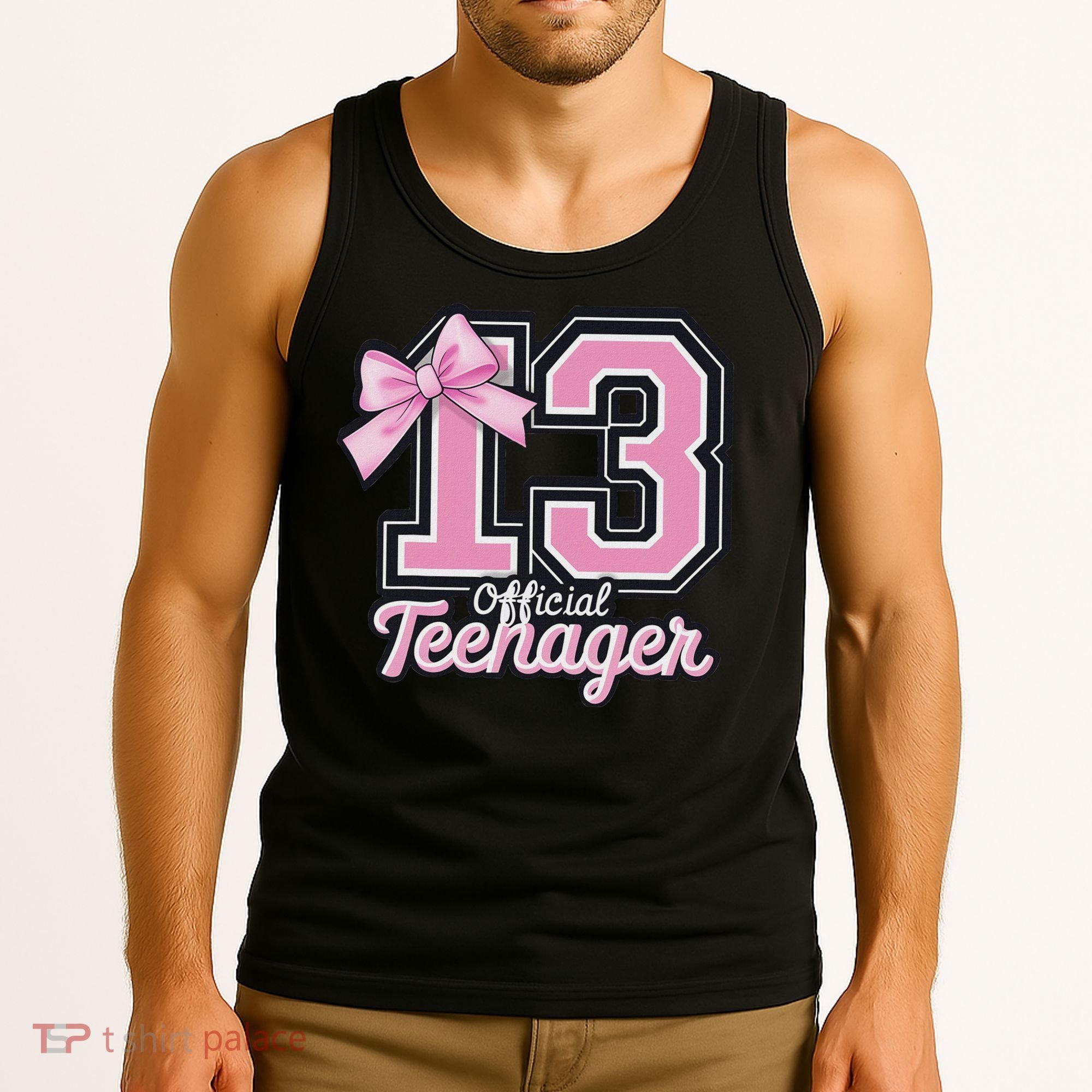 13 Year Old Coquette Bow Nager 13th Birthday Tank Top