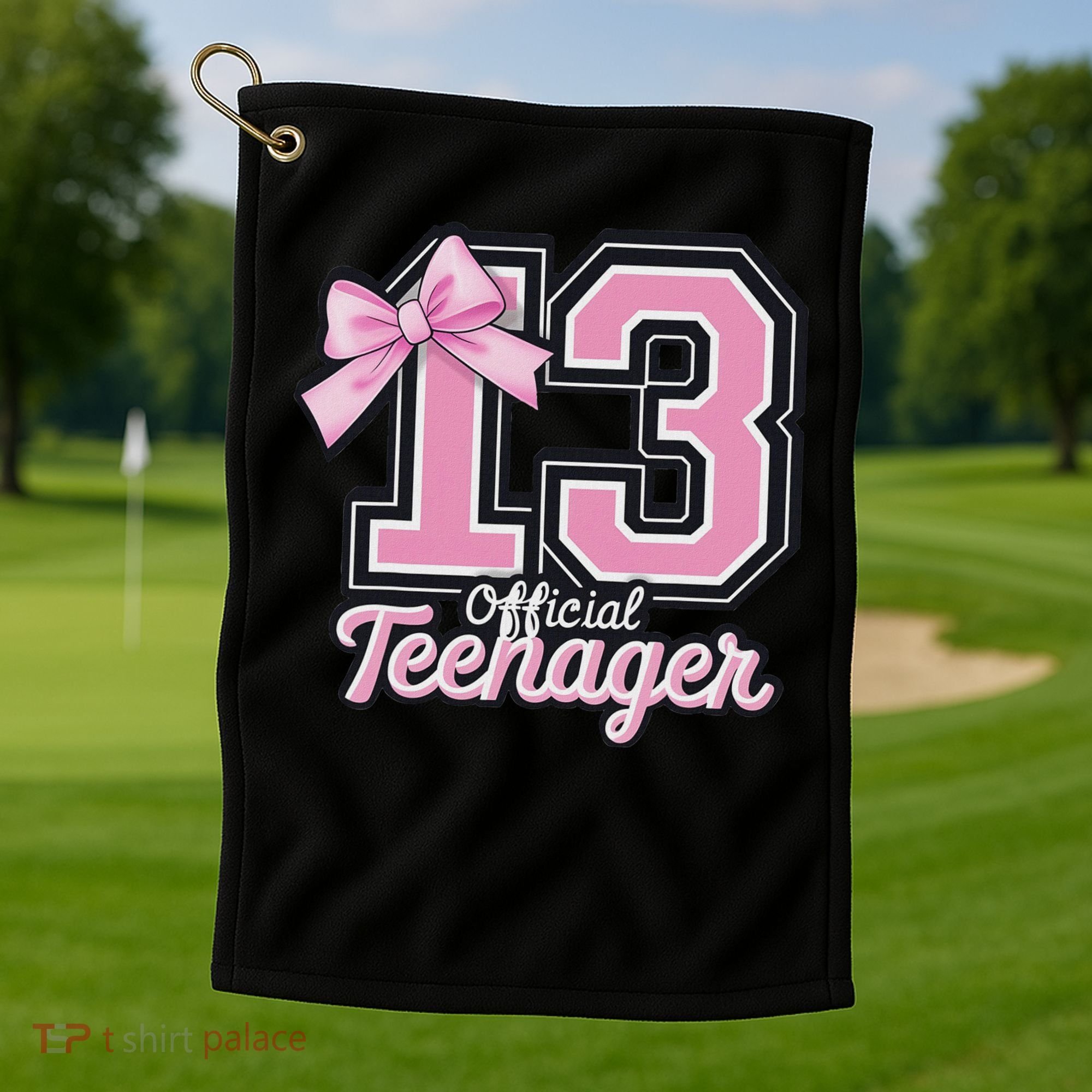 13 Year Old Coquette Bow Nager 13th Birthday Golf Towel