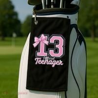 13 Year Old Coquette Bow Nager 13th Birthday Golf Towel thumb 2