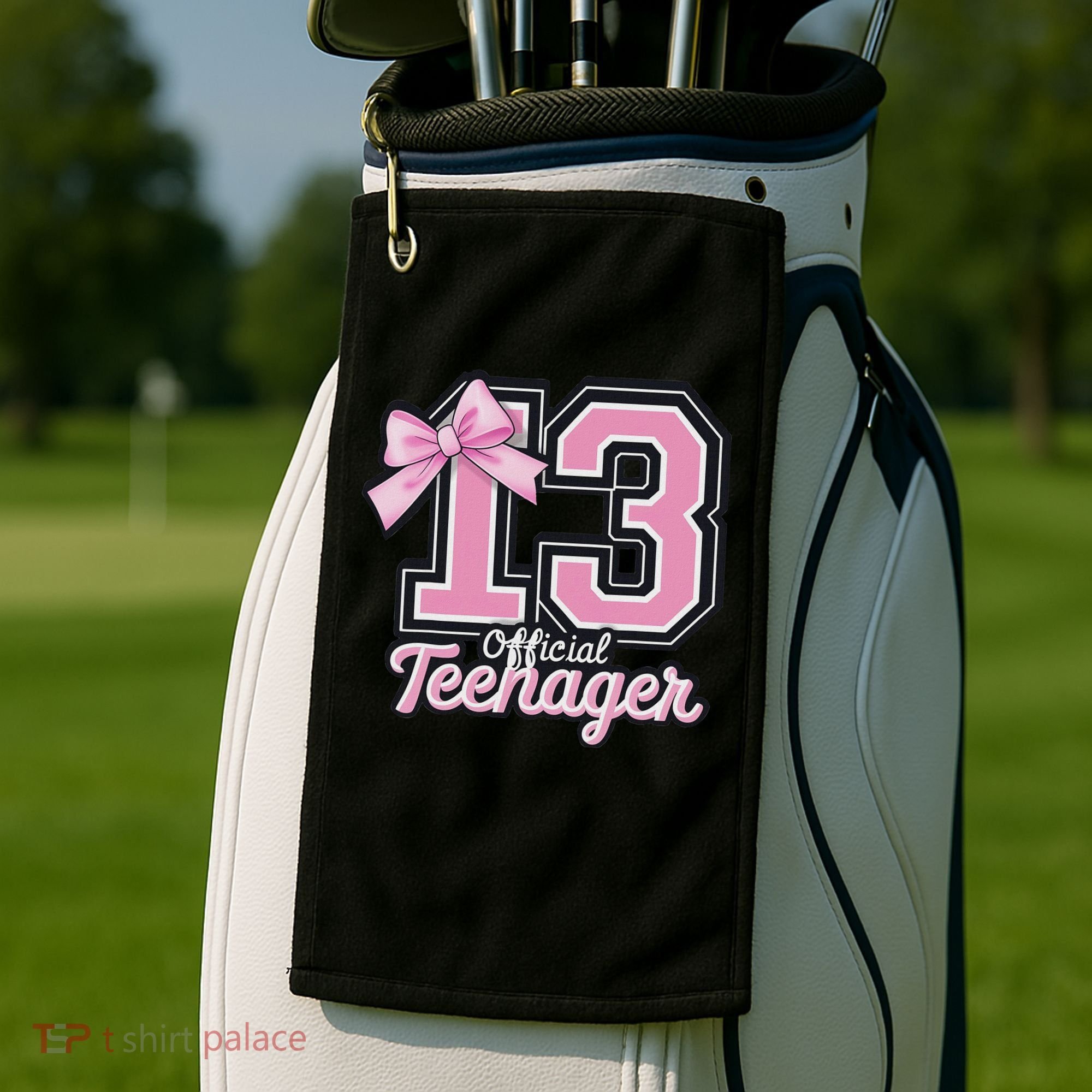 13 Year Old Coquette Bow Nager 13th Birthday Golf Towel