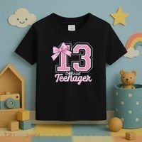 13 Year Old Coquette Bow Nager 13th Birthday Toddler T-Shirt thumb 3