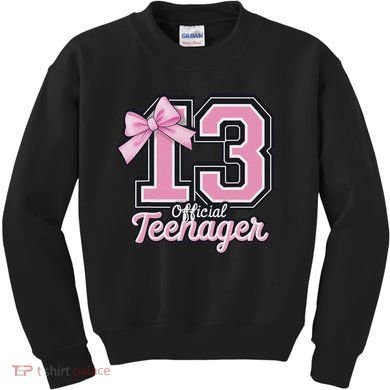 13 Year Old Coquette Bow Nager 13th Birthday Kids Sweatshirt