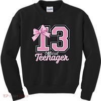 13 Year Old Coquette Bow Nager 13th Birthday Kids Sweatshirt thumb 0