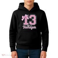 13 Year Old Coquette Bow Nager 13th Birthday Kids Hoodie thumb 4