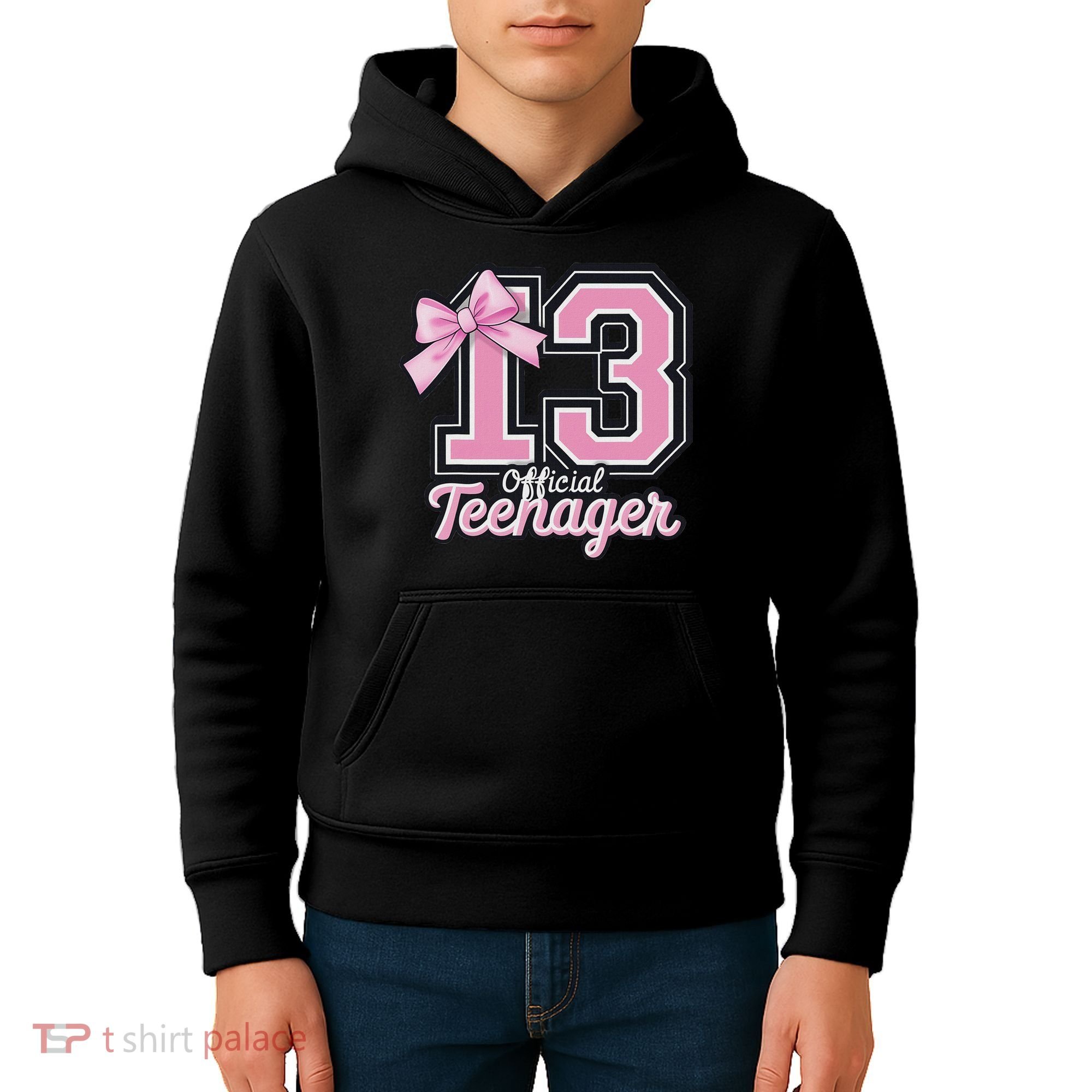 13 Year Old Coquette Bow Nager 13th Birthday Kids Hoodie