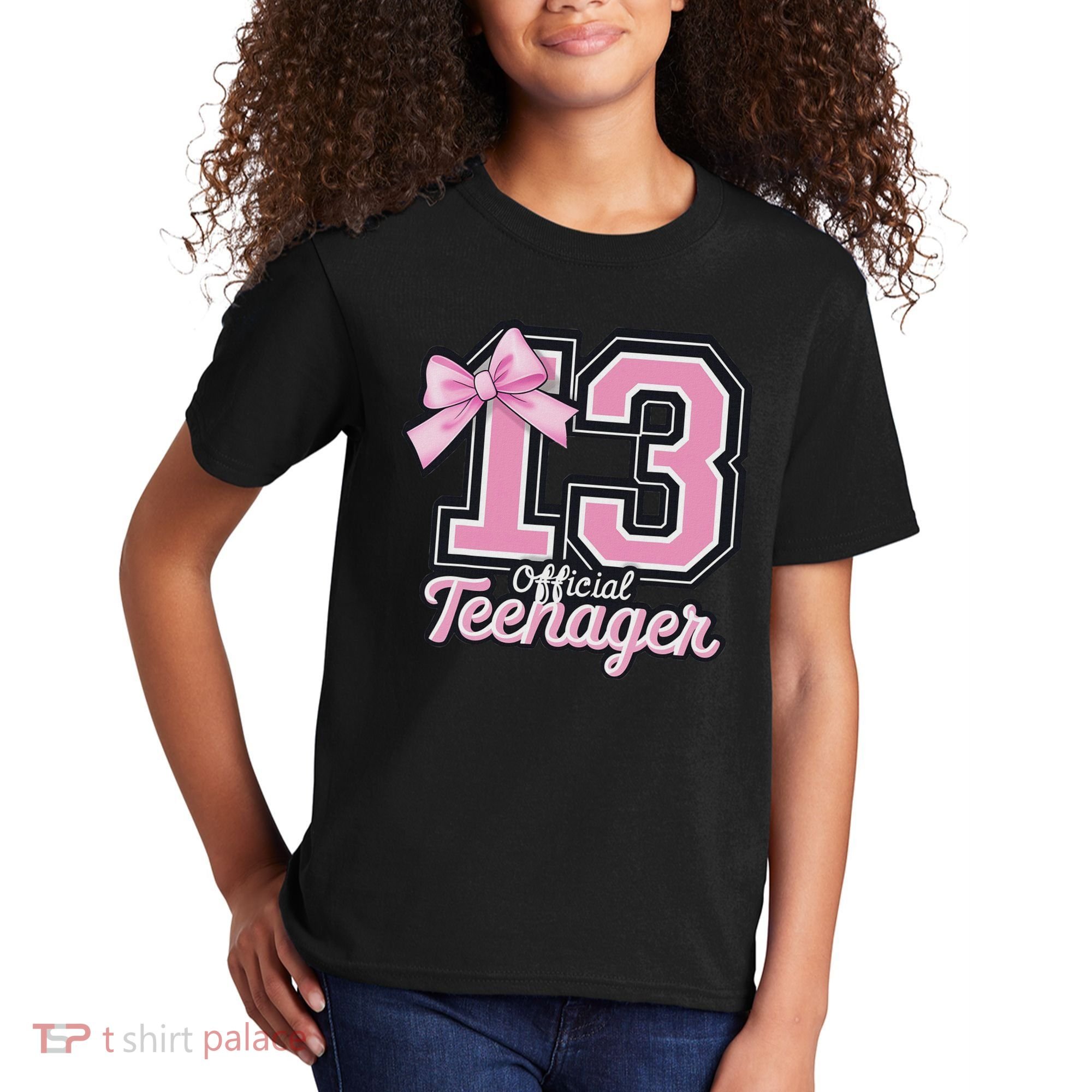 13 Year Old Coquette Bow Nager 13th Birthday Kids T-Shirt