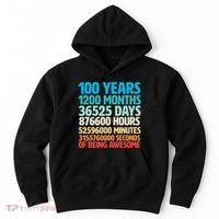 100 Years Of Being Awesome 100th Birthday Time Breakdown Hoodie thumb 0