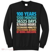 100 Years Of Being Awesome 100th Birthday Time Breakdown Sweatshirt thumb 0