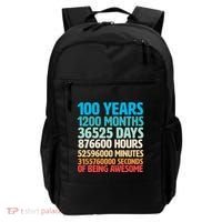 100 Years Of Being Awesome 100th Birthday Time Breakdown Backpack thumb 0