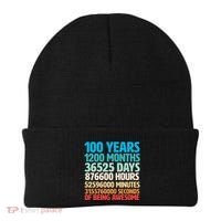 100 Years Of Being Awesome 100th Birthday Time Breakdown Beanie thumb 0