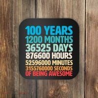 100 Years Of Being Awesome 100th Birthday Time Breakdown Coaster thumb 0
